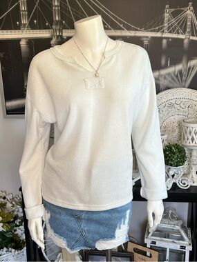 MEROKEETY White Long Sleeve Top – Size S